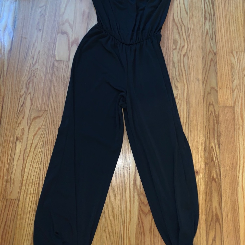 Strapless black jumpsuit